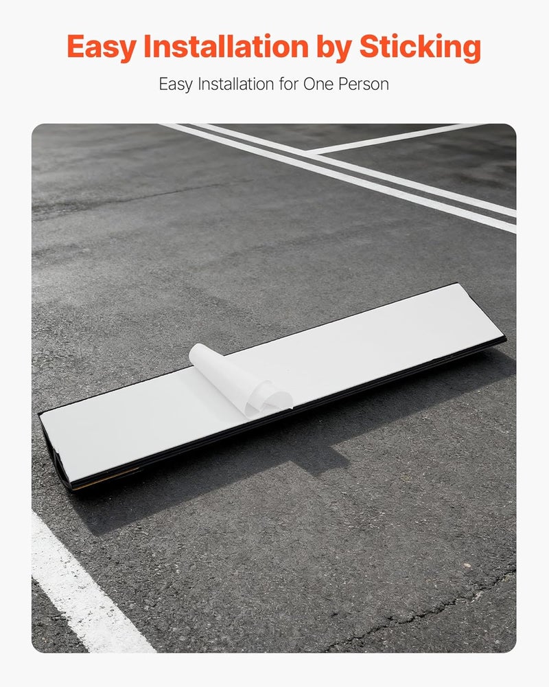 VEVOR Parking Stopper, 18 Inch 2 Pcs Heavy Duty Parking Aid for Garage, PP Curb Garage Floor Stopper with Reflective Strips, Vehicles Gadgets for Cars Vans Trucks Tire Wheel Guide Block Stops Bumpers - Image 5